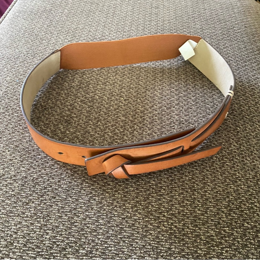 Brown Faux Leather Snap Belt